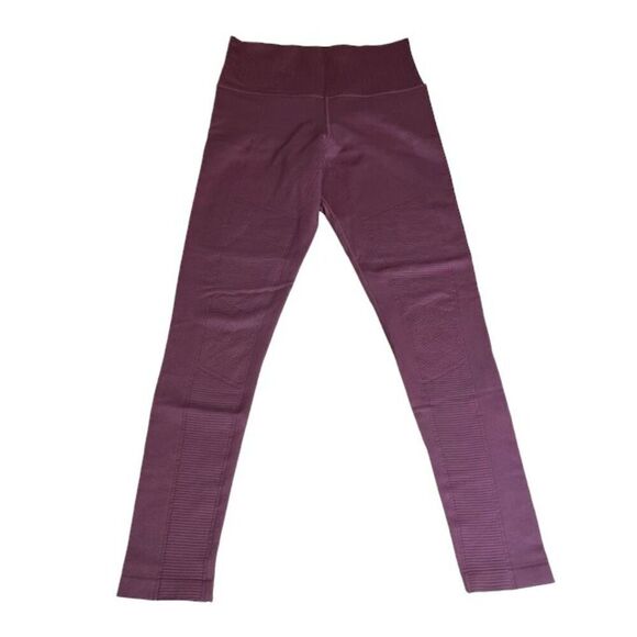 CRZ YOGA Textured Matte High Rise Ruched Leggings Deep Berry Size Small - Picture 1 of 10